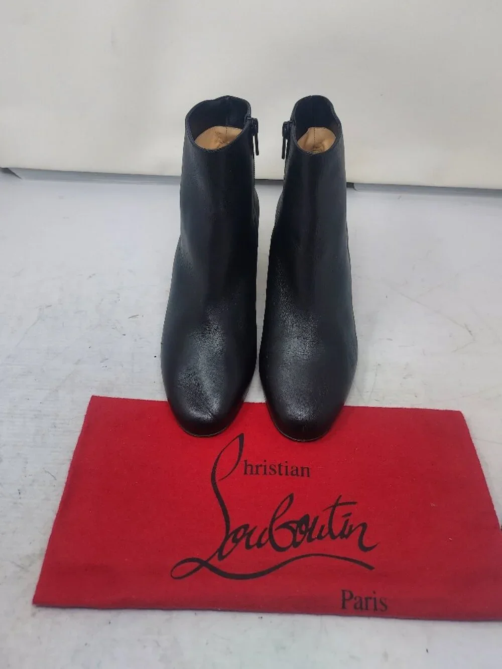 Christian Louboutin Black Turela Leather Ankle Boot
